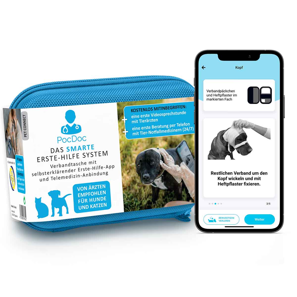 © Medilutions Vet PocDoc® Pet Connect Erste Hilfeset für Tiere