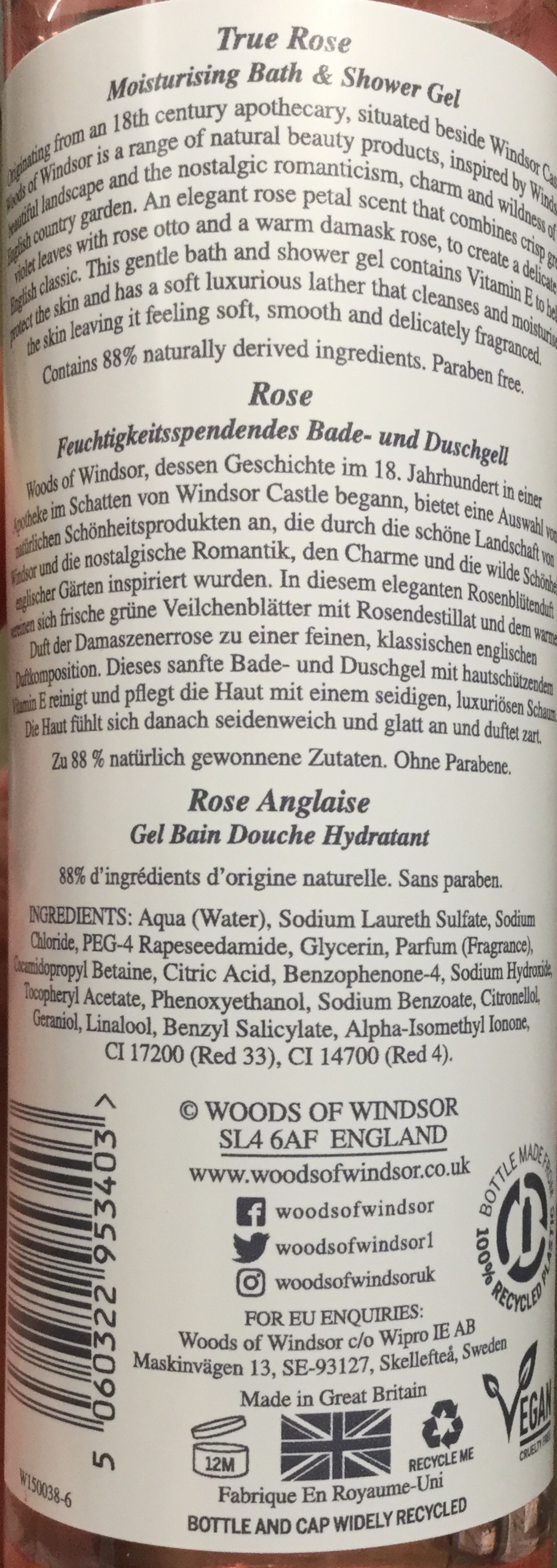 Wahre Rose Bade & Duschgel