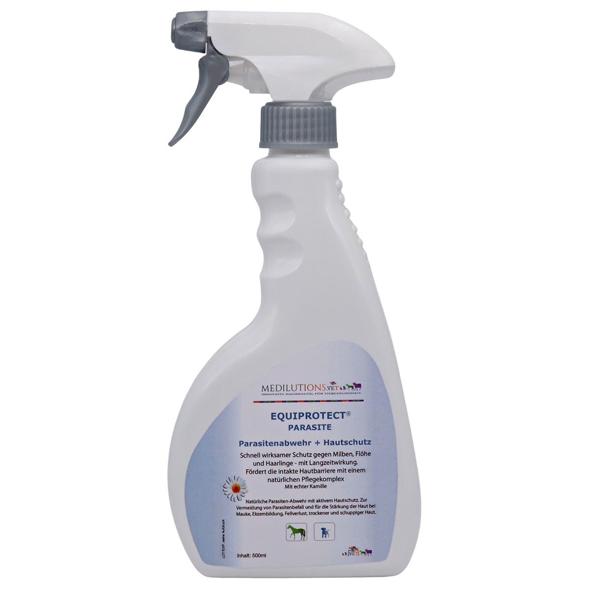 © Medilutions.Vet Equiprotect Anti-Parasite Spray gegen am Pferd und Hund