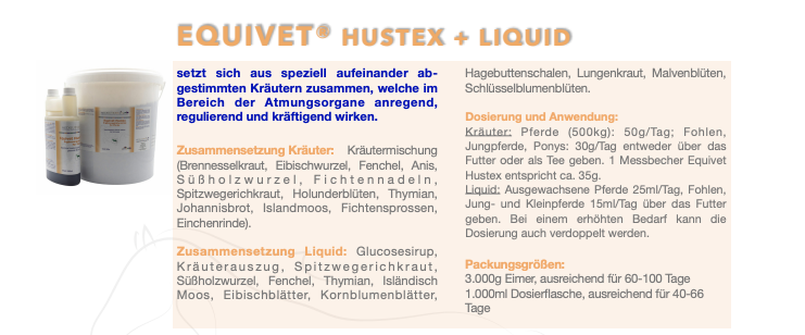 Equivet® Hustex Liquid - Atemwege Pferde