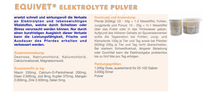 Equivet® Electrolyte Pulver - Pferde