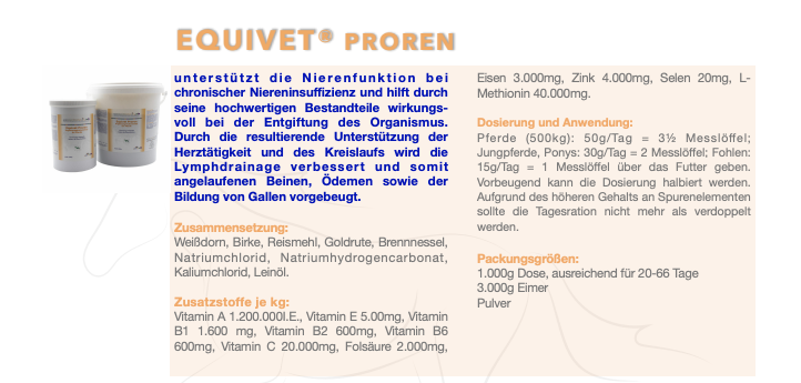 Equivet® Proren - Nierenfunktion Pferde